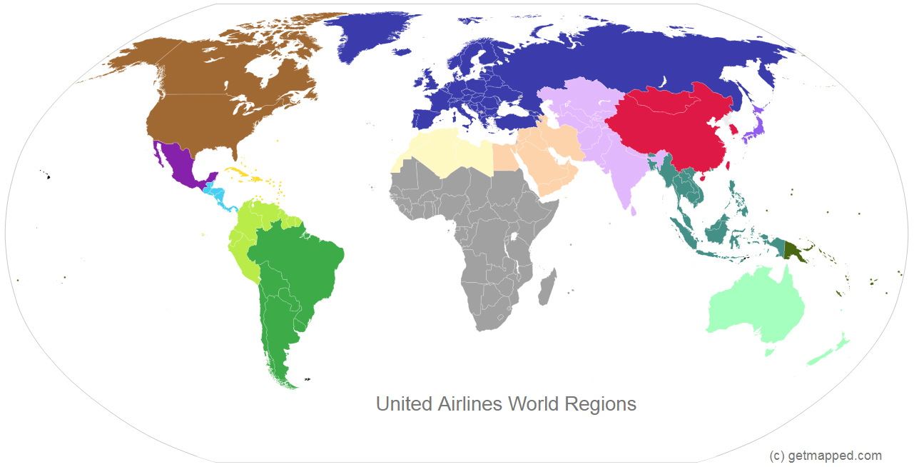 United Airlines Regions Award Travel